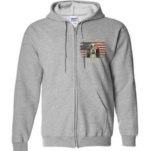 Basset Hound Dad Dog Lovers American Flag 4th Of July Full Zip Hoodie