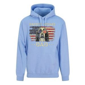 Basset Hound Dad Dog Lovers American Flag 4th Of July Unisex Surf Hoodie