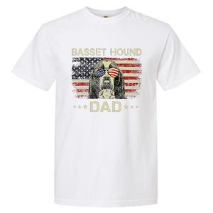 Basset Hound Dad Dog Lovers American Flag 4th Of July Garment-Dyed Heavyweight T-Shirt