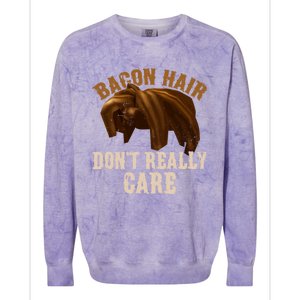 Bacon Hair DonT Really Care Video Gamers Gift Colorblast Crewneck Sweatshirt