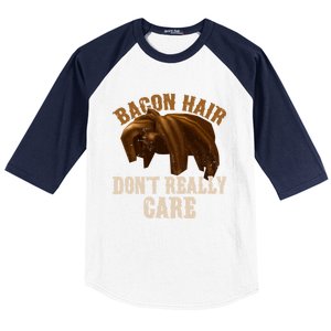 Bacon Hair DonT Really Care Video Gamers Gift Baseball Sleeve Shirt