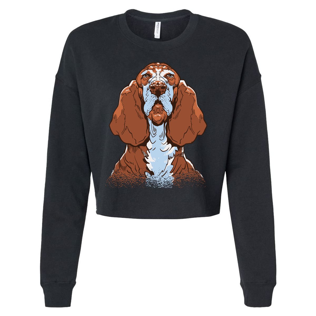Basset Hound Dog Cropped Pullover Crew