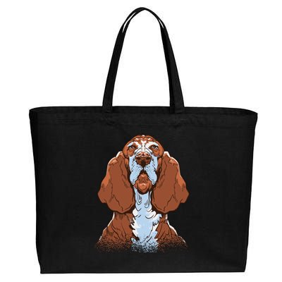 Basset Hound Dog Cotton Canvas Jumbo Tote