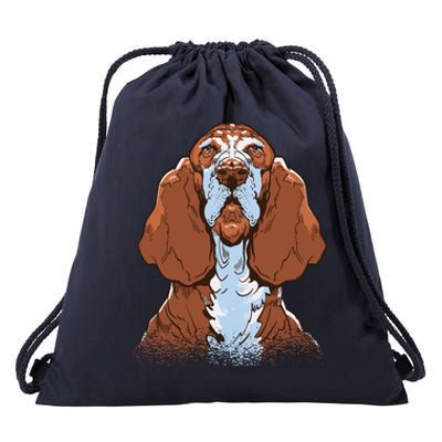 Basset Hound Dog Drawstring Bag