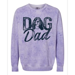 Basset Hound Dog Dad Colorblast Crewneck Sweatshirt