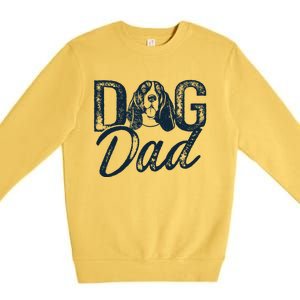 Basset Hound Dog Dad Premium Crewneck Sweatshirt