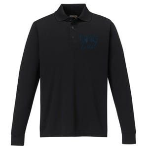 Basset Hound Dog Dad Performance Long Sleeve Polo