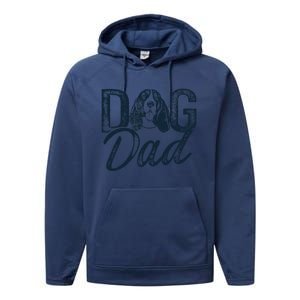 Basset Hound Dog Dad Performance Fleece Hoodie