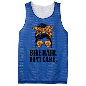 Bike Hair Don't Care Leopard Motorcycle Messy Bun Biker Life Cool Gift Mesh Reversible Basketball Jersey Tank