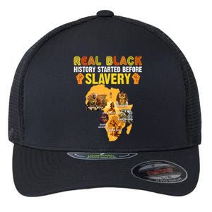 Black History Didn't Start With Slavery Black History Month Flexfit Unipanel Trucker Cap