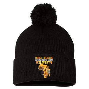 Black History Didn't Start With Slavery Black History Month Pom Pom 12in Knit Beanie