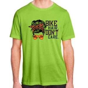 Bike Hair Don't Care Messy Bun Biker Messy Bun Mom Gift Adult ChromaSoft Performance T-Shirt