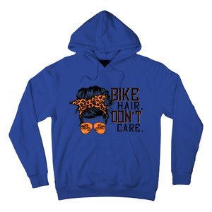 Bike Hair Don't Care Messy Bun Biker Messy Bun Mom Gift Hoodie