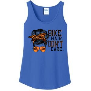 Bike Hair Don't Care Messy Bun Biker Messy Bun Mom Gift Ladies Essential Tank