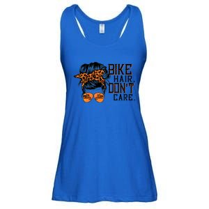 Bike Hair Don't Care Messy Bun Biker Messy Bun Mom Gift Ladies Essential Flowy Tank