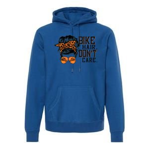 Bike Hair Don't Care Messy Bun Biker Messy Bun Mom Gift Premium Hoodie