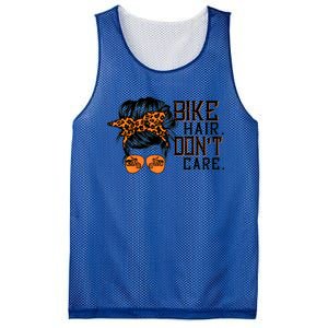 Bike Hair Don't Care Messy Bun Biker Messy Bun Mom Gift Mesh Reversible Basketball Jersey Tank