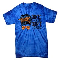 Bike Hair Don't Care Messy Bun Biker Messy Bun Mom Gift Tie-Dye T-Shirt