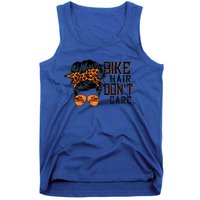 Bike Hair Don't Care Messy Bun Biker Messy Bun Mom Gift Tank Top