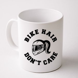 Bike Hair Don't Care Messy Bun Biker Mom Gift Coffee Mug