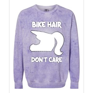 Bike Hair Don't Care Motorcycle Enduro Dirt Bike Riding Gift Colorblast Crewneck Sweatshirt