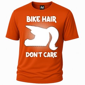 Bike Hair Don't Care Motorcycle Enduro Dirt Bike Riding Gift Cooling Performance Crew T-Shirt