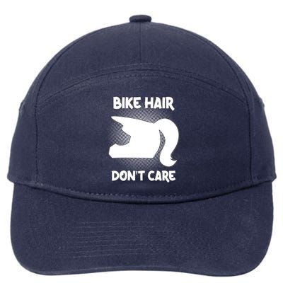 Bike Hair Don't Care Motorcycle Enduro Dirt Bike Riding Gift 7-Panel Snapback Hat