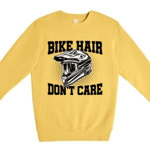 Bike Hair Don't Care Motorcycle Enduro Dirt Bike Riding Meaningful Gift Premium Crewneck Sweatshirt