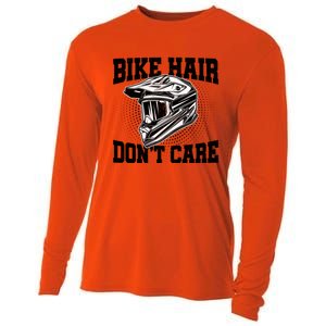 Bike Hair Don't Care Motorcycle Enduro Dirt Bike Riding Meaningful Gift Cooling Performance Long Sleeve Crew