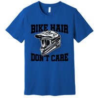 Bike Hair Don't Care Motorcycle Enduro Dirt Bike Riding Meaningful Gift Premium T-Shirt