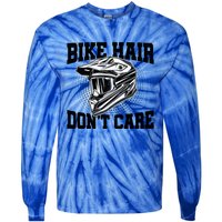 Bike Hair Don't Care Motorcycle Enduro Dirt Bike Riding Meaningful Gift Tie-Dye Long Sleeve Shirt