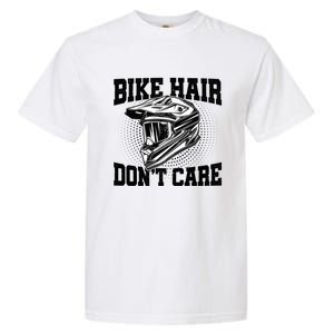 Bike Hair Don't Care Motorcycle Enduro Dirt Bike Riding Meaningful Gift Garment-Dyed Heavyweight T-Shirt