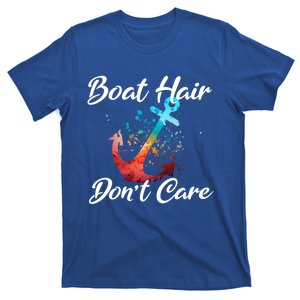 Boat Hair Don't Care Anchor Funny Beach Dive Lover Mom Gift T-Shirt