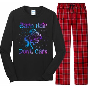 Barn Hair DonT Care Funny Horse Lover N Gift Long Sleeve Pajama Set