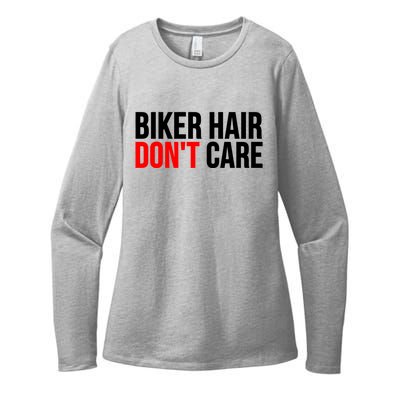 Biker Hair Don't Care Cute Gift Funny Motorcyclist Gift Womens CVC Long Sleeve Shirt