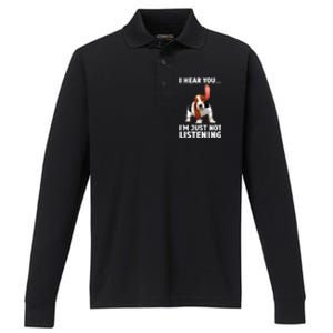 Basset Hound Design For Basset Hound Performance Long Sleeve Polo