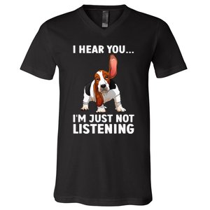 Basset Hound Design For Basset Hound V-Neck T-Shirt