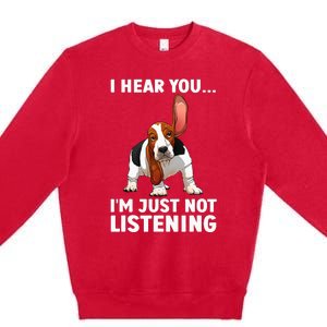 Basset Hound Design For Basset Hound Premium Crewneck Sweatshirt