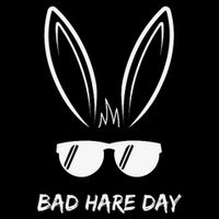 Bad Hare Day Funny Bunny Rabbit Design Glasses Cool Meme Pun Flexfit Unipanel Trucker Cap