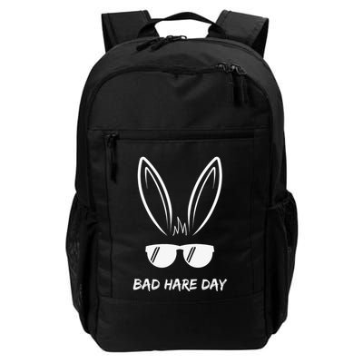 Bad Hare Day Funny Bunny Rabbit Design Glasses Cool Meme Pun Backpack