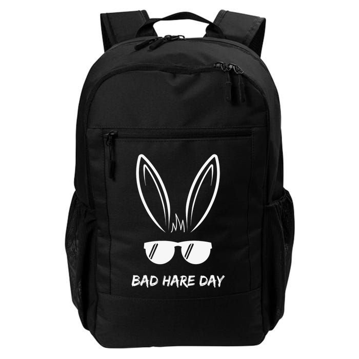 Bad Hare Day Funny Bunny Rabbit Design Glasses Cool Meme Pun Backpack