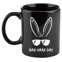 Bad Hare Day Funny Bunny Rabbit Design Glasses Cool Meme Pun 11oz C Handle Ceramic Mug