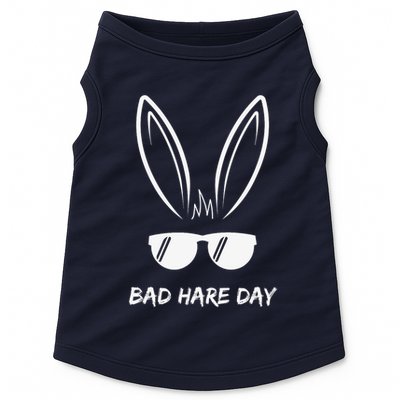 Bad Hare Day Funny Bunny Rabbit Design Glasses Cool Meme Pun Doggie Tank
