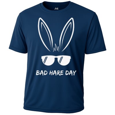 Bad Hare Day Funny Bunny Rabbit Design Glasses Cool Meme Pun Cooling Performance Crew T-Shirt