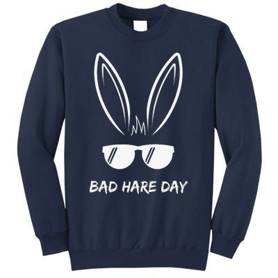 Bad Hare Day Funny Bunny Rabbit Design Glasses Cool Meme Pun Sweatshirt