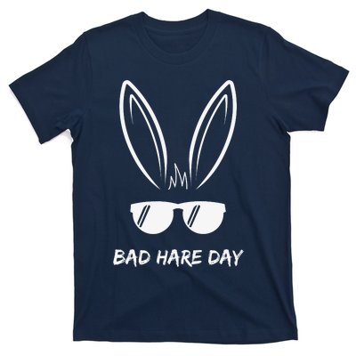 Bad Hare Day Funny Bunny Rabbit Design Glasses Cool Meme Pun T-Shirt