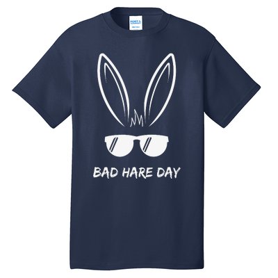 Bad Hare Day Funny Bunny Rabbit Design Glasses Cool Meme Pun Tall T-Shirt