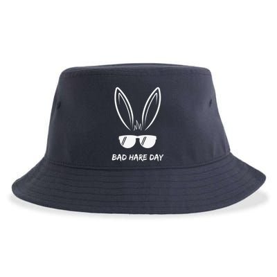 Bad Hare Day Funny Bunny Rabbit Design Glasses Cool Meme Pun Sustainable Bucket Hat