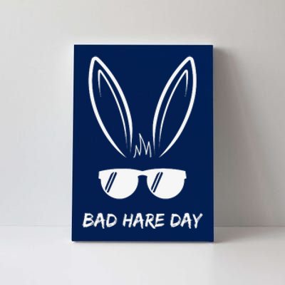 Bad Hare Day Funny Bunny Rabbit Design Glasses Cool Meme Pun Canvas