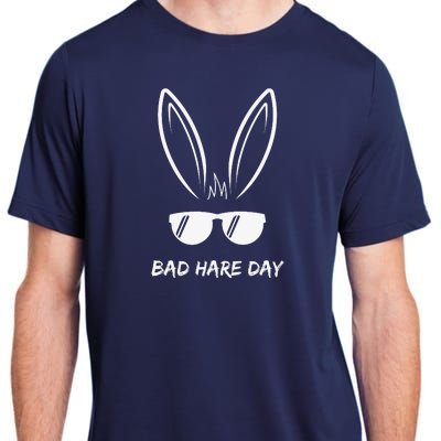 Bad Hare Day Funny Bunny Rabbit Design Glasses Cool Meme Pun Adult ChromaSoft Performance T-Shirt